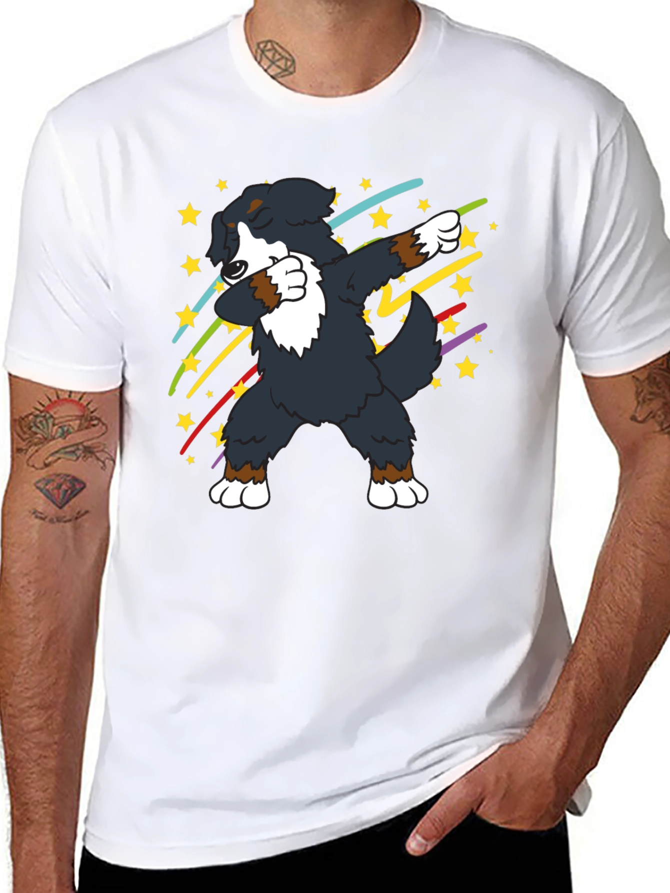 Dabbing Dog Graphic Tee - Black
