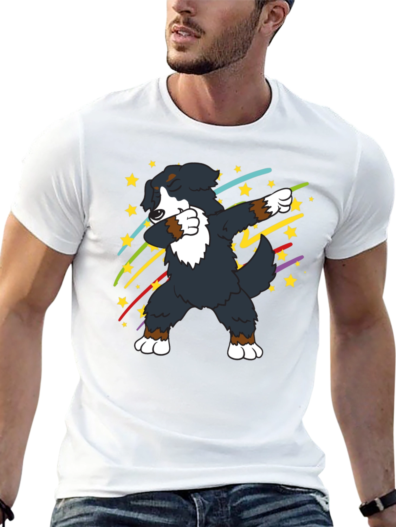 Dabbing Dog Graphic Tee - Black