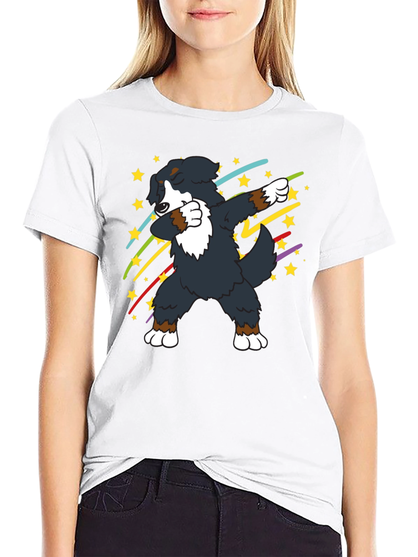 Dabbing Dog Graphic Tee - Black