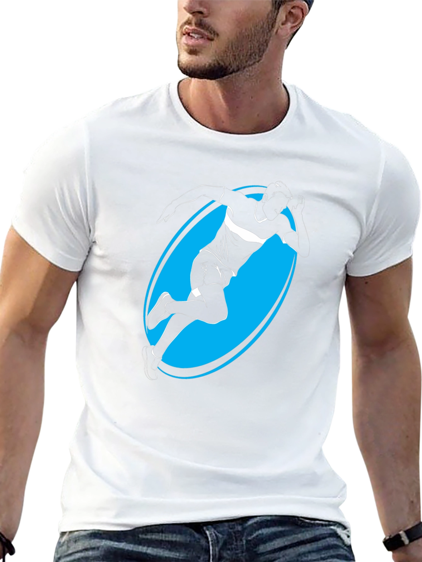 Mens Black Graphic Tee - Runner Silhouette