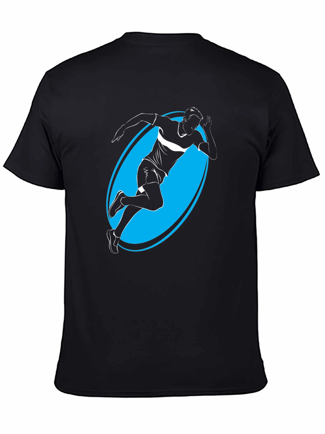 Mens Black Graphic Tee - Runner Silhouette
