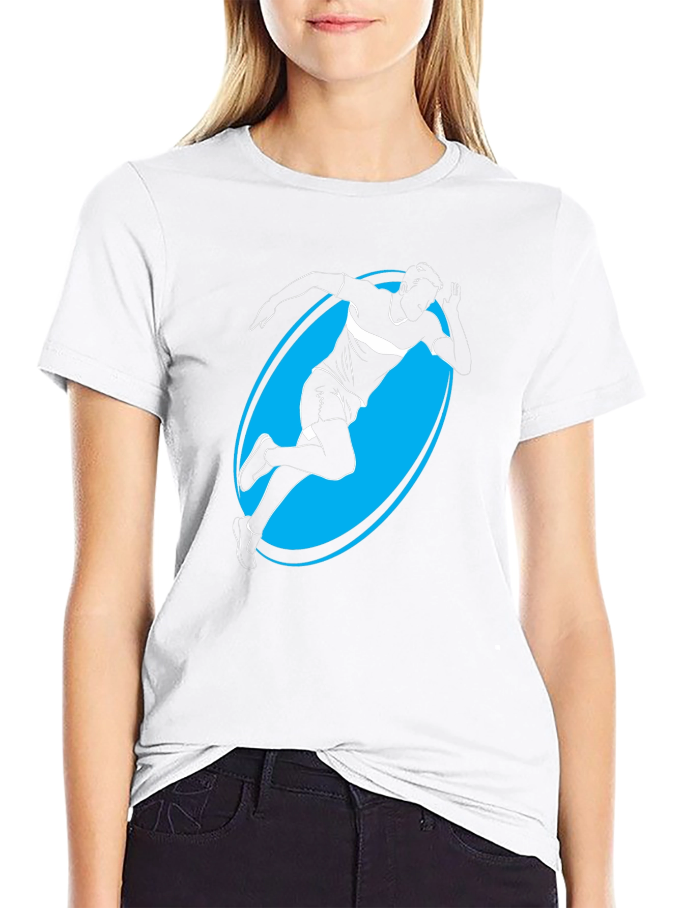 Mens Black Graphic Tee - Runner Silhouette