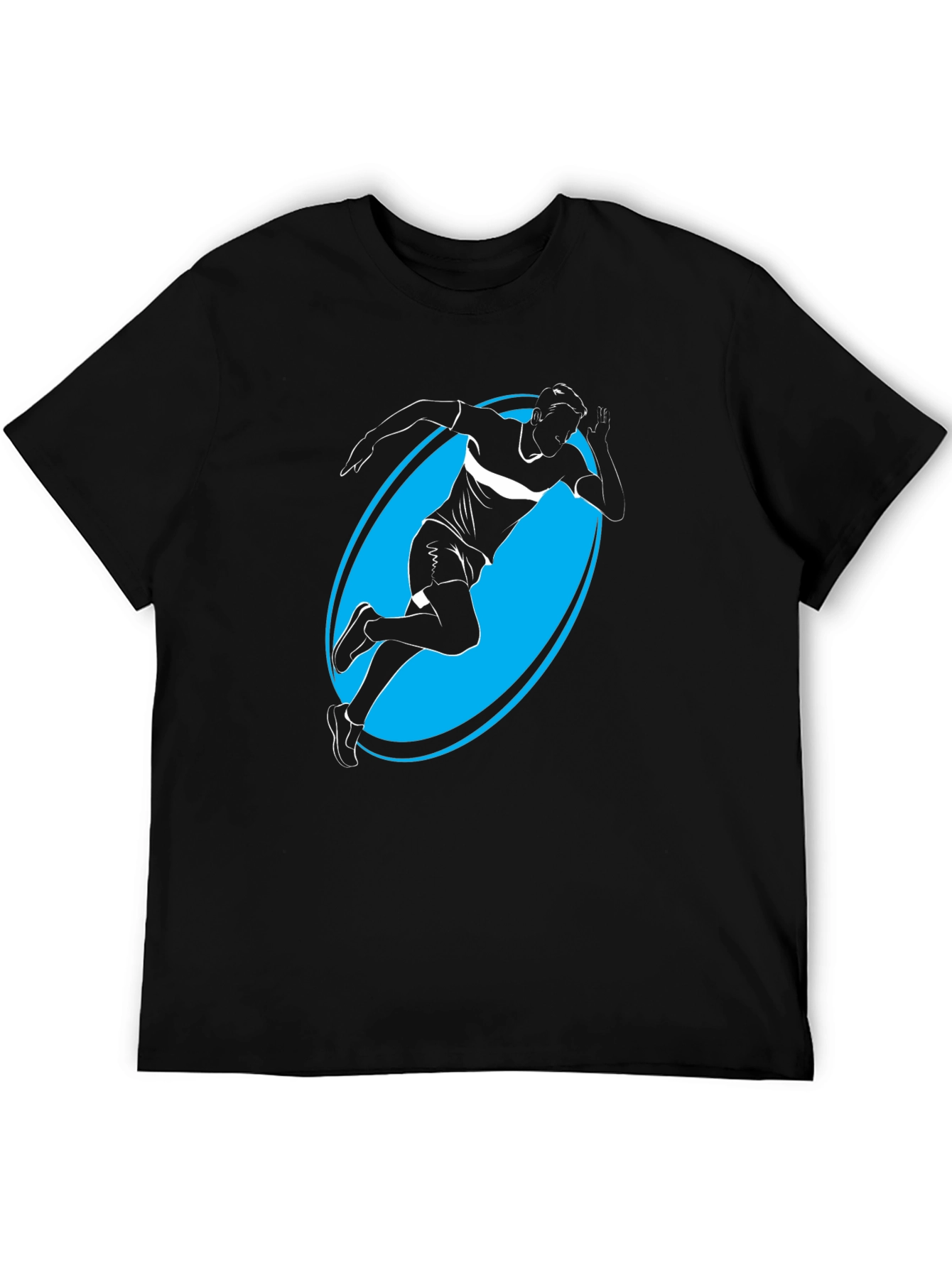 Mens Black Graphic Tee - Runner Silhouette