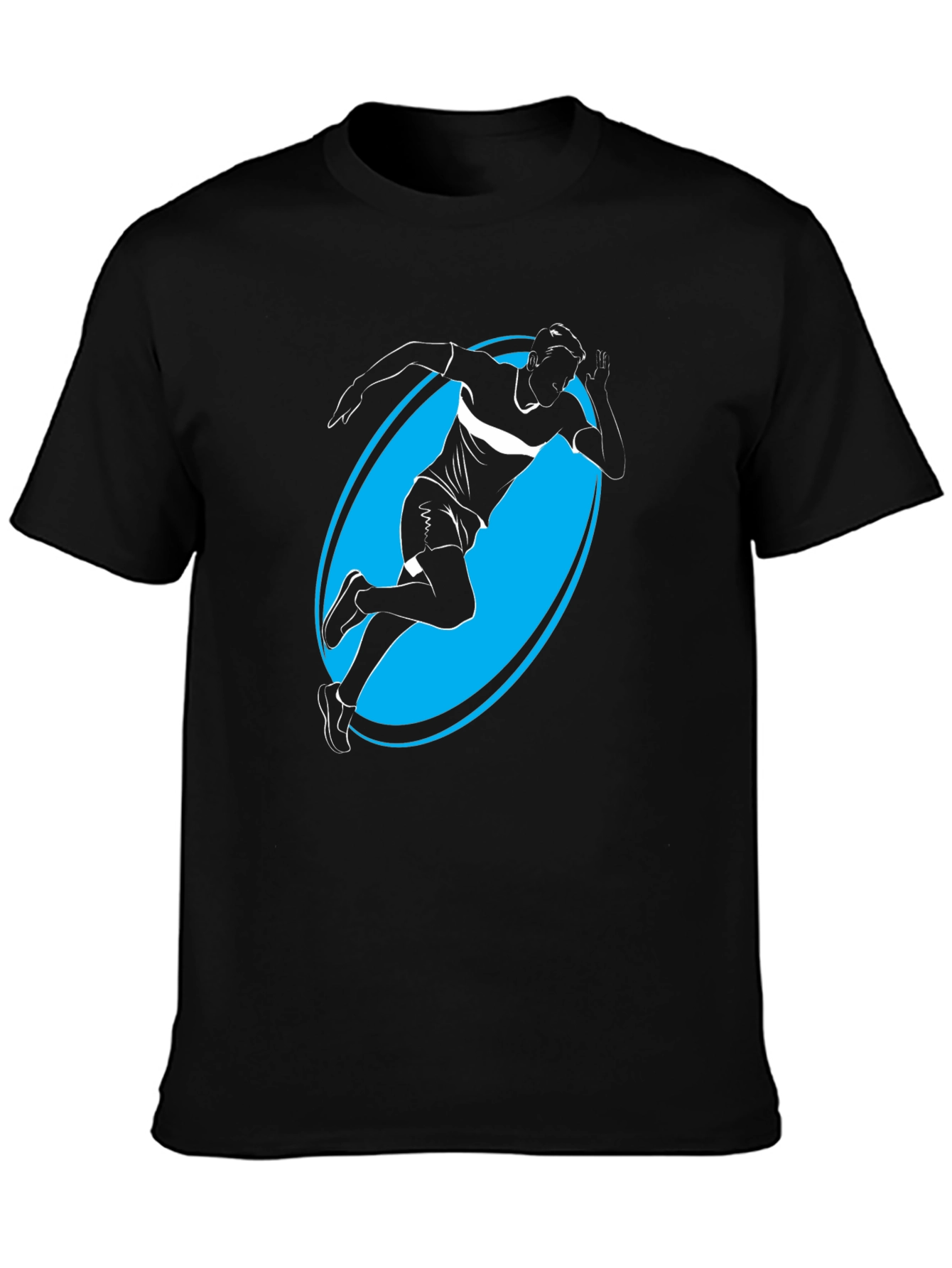Mens Black Graphic Tee - Runner Silhouette