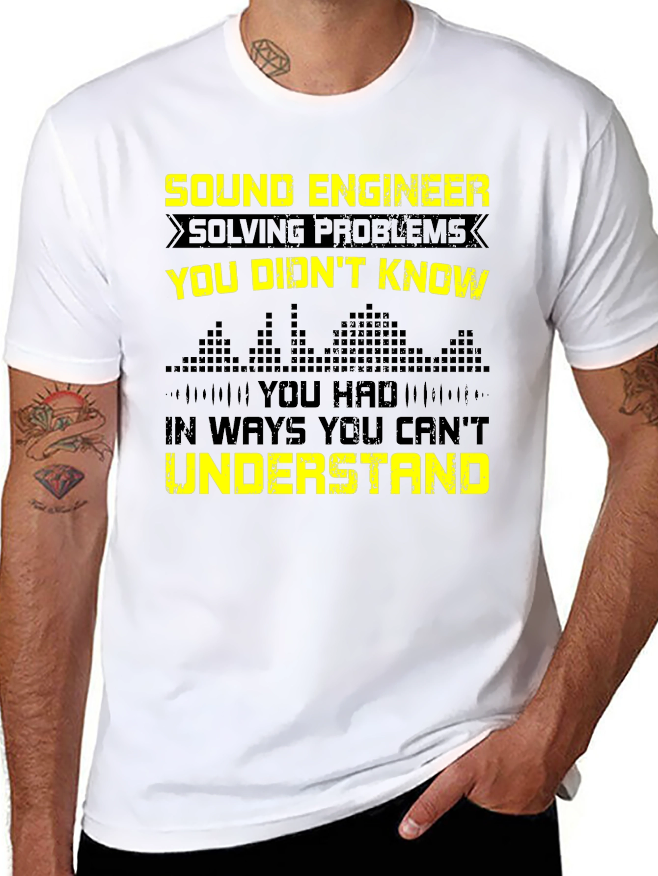 Sound Engineer Funny Graphic Tee - Black