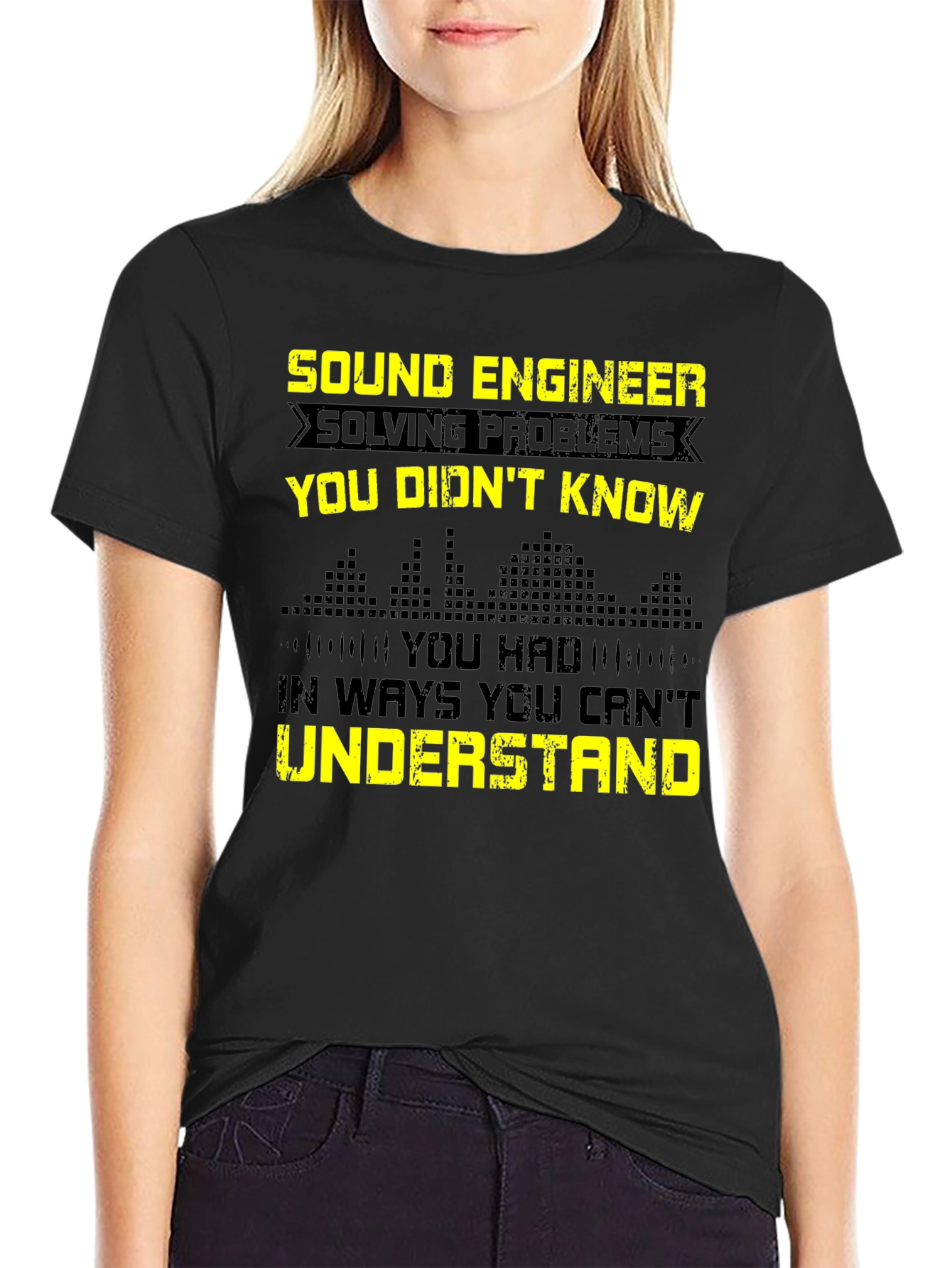 Sound Engineer Funny Graphic Tee - Black