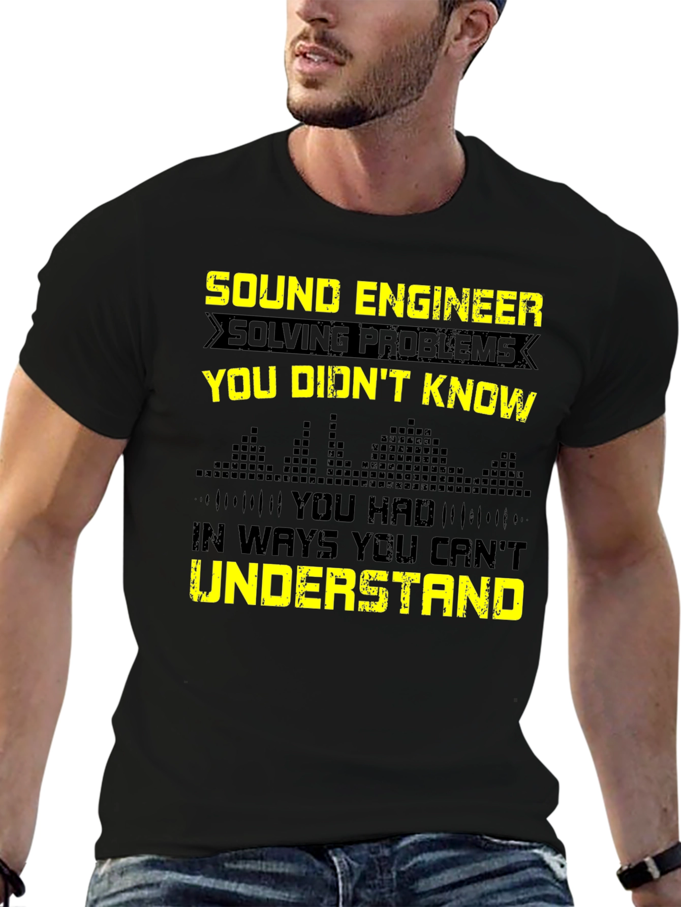 Sound Engineer Funny Graphic Tee - Black