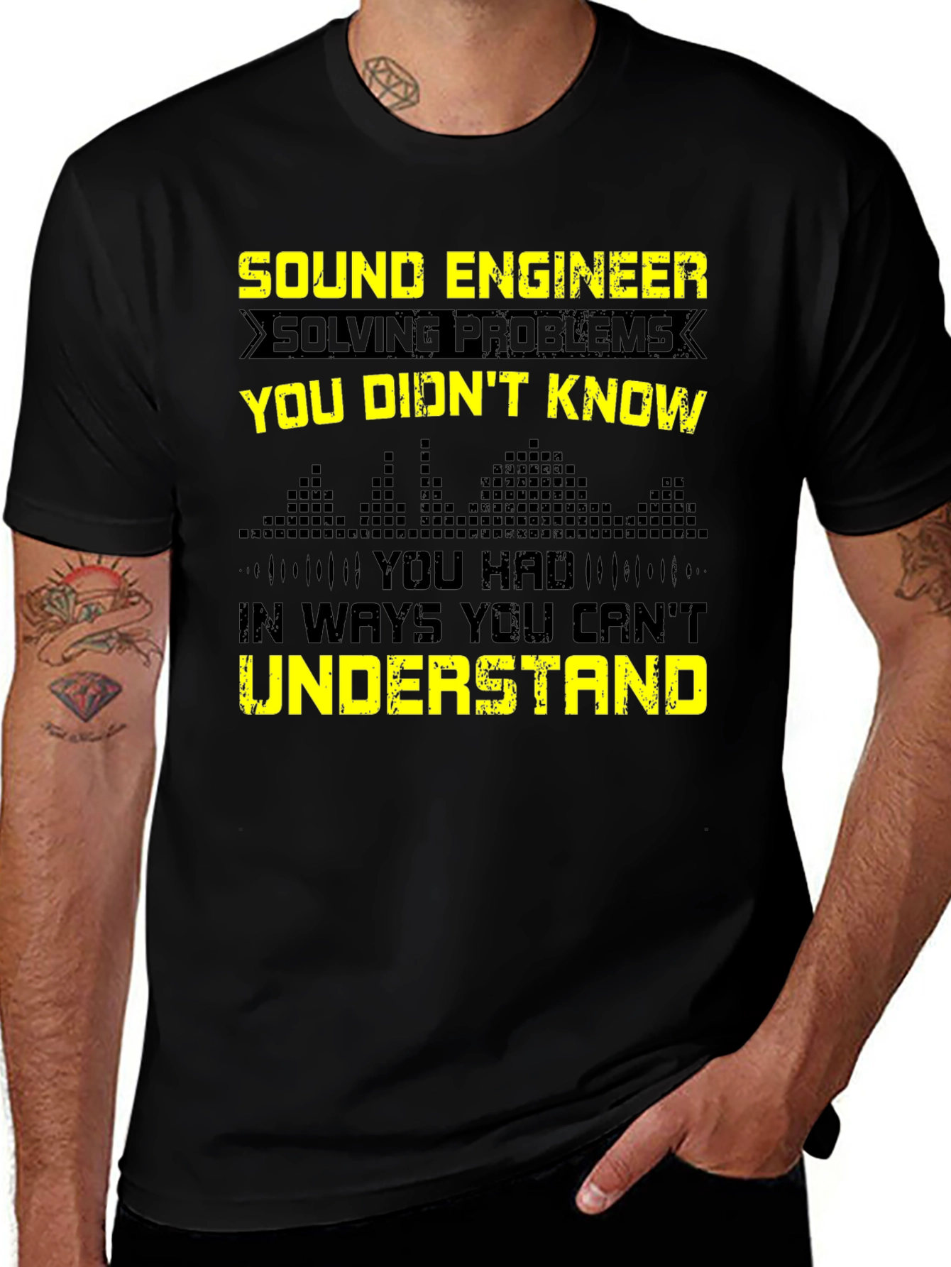 Sound Engineer Funny Graphic Tee - Black