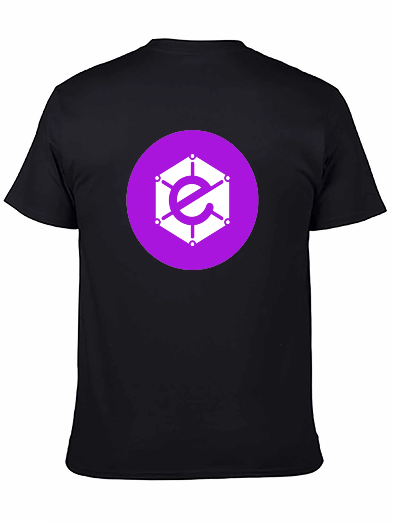 Geometric Logo Tee - Purple Icon on Black