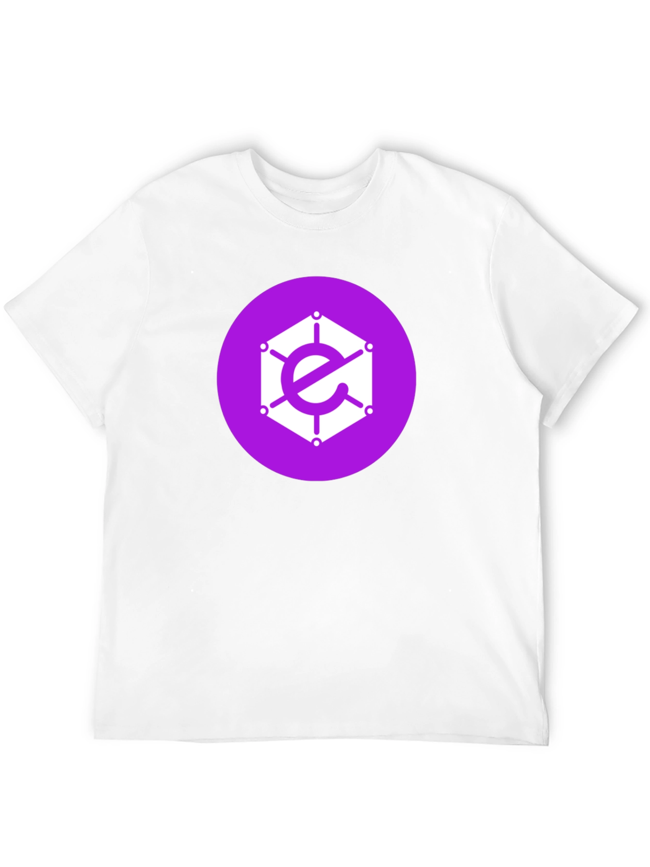 Geometric Logo Tee - Purple Icon on Black