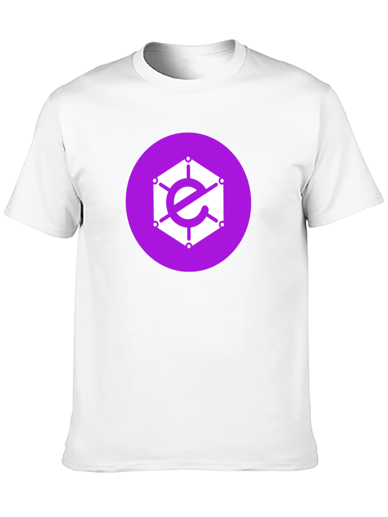 Geometric Logo Tee - Purple Icon on Black