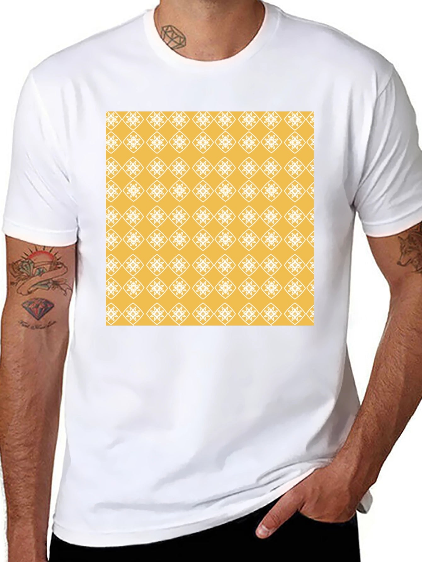 Patterned Graphic Tee - Modern Style