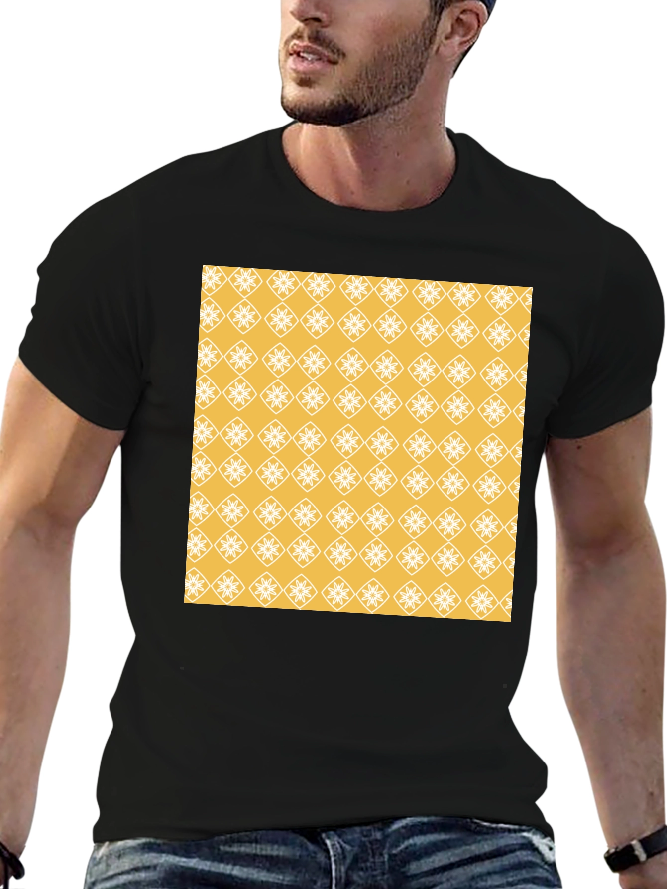 Patterned Graphic Tee - Modern Style
