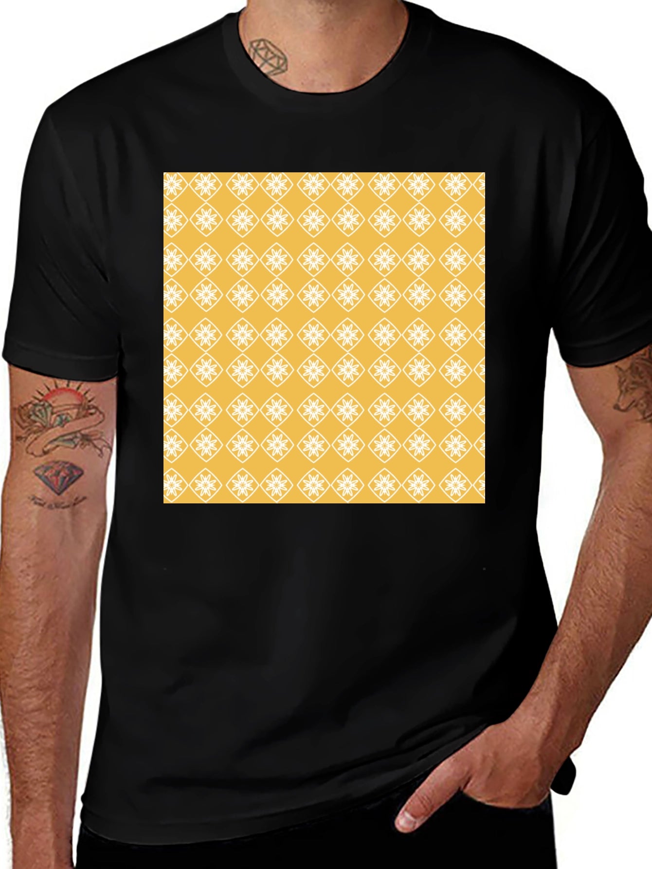 Patterned Graphic Tee - Modern Style