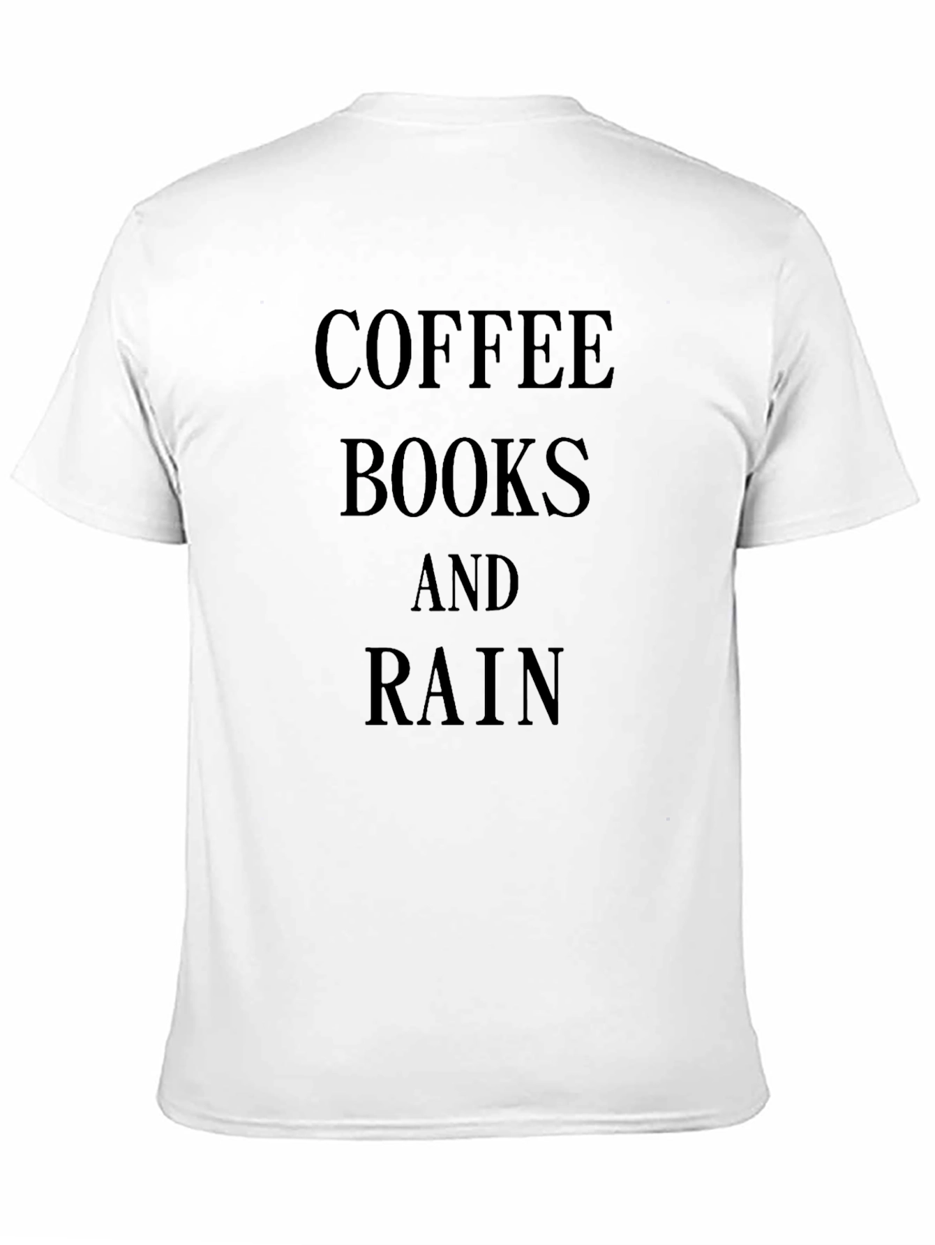 Coffee Books and Rain Black Graphic T-Shirt