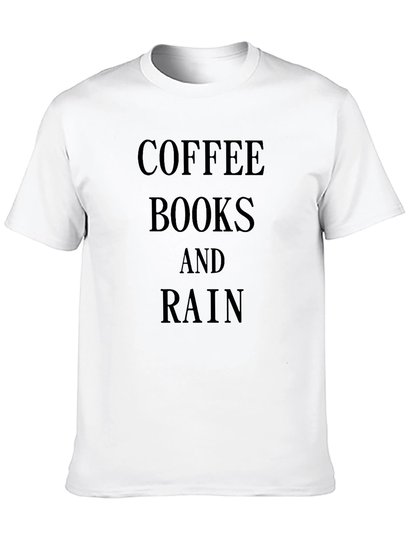 Coffee Books and Rain Black Graphic T-Shirt