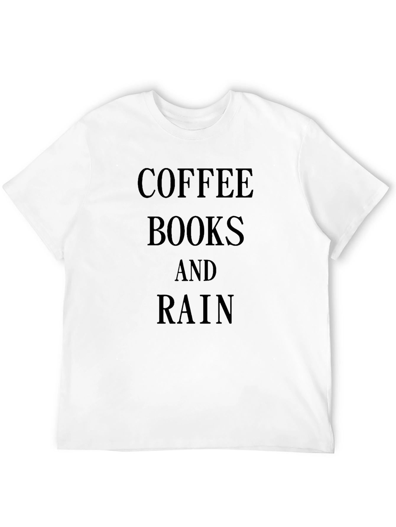 Coffee Books and Rain Black Graphic T-Shirt