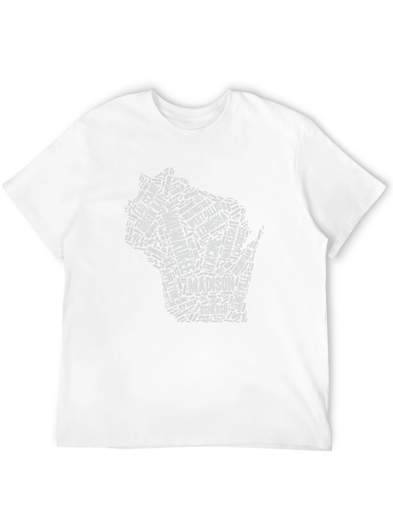 Wisconsin Cities Black T-Shirt