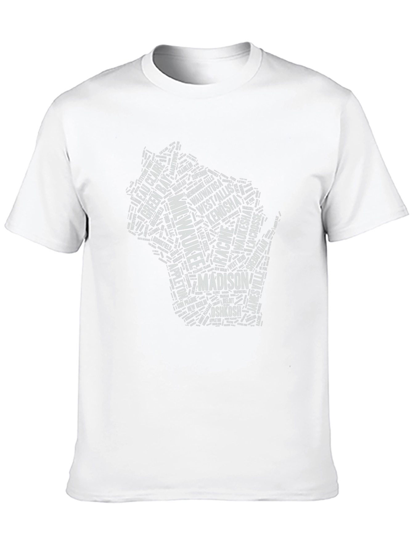 Wisconsin Cities Black T-Shirt