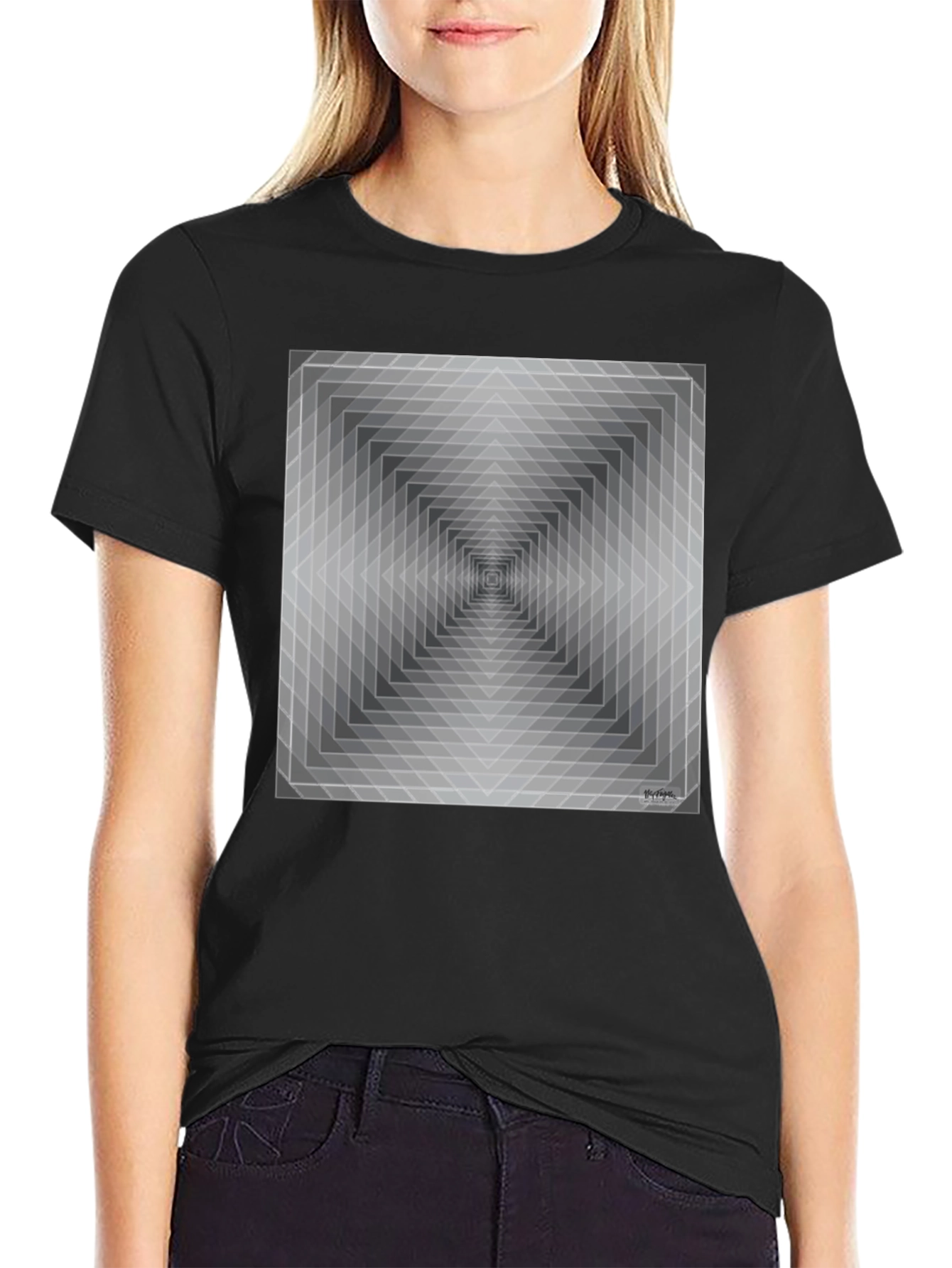 Geometric Illusion T-Shirt - Modern Art Tee