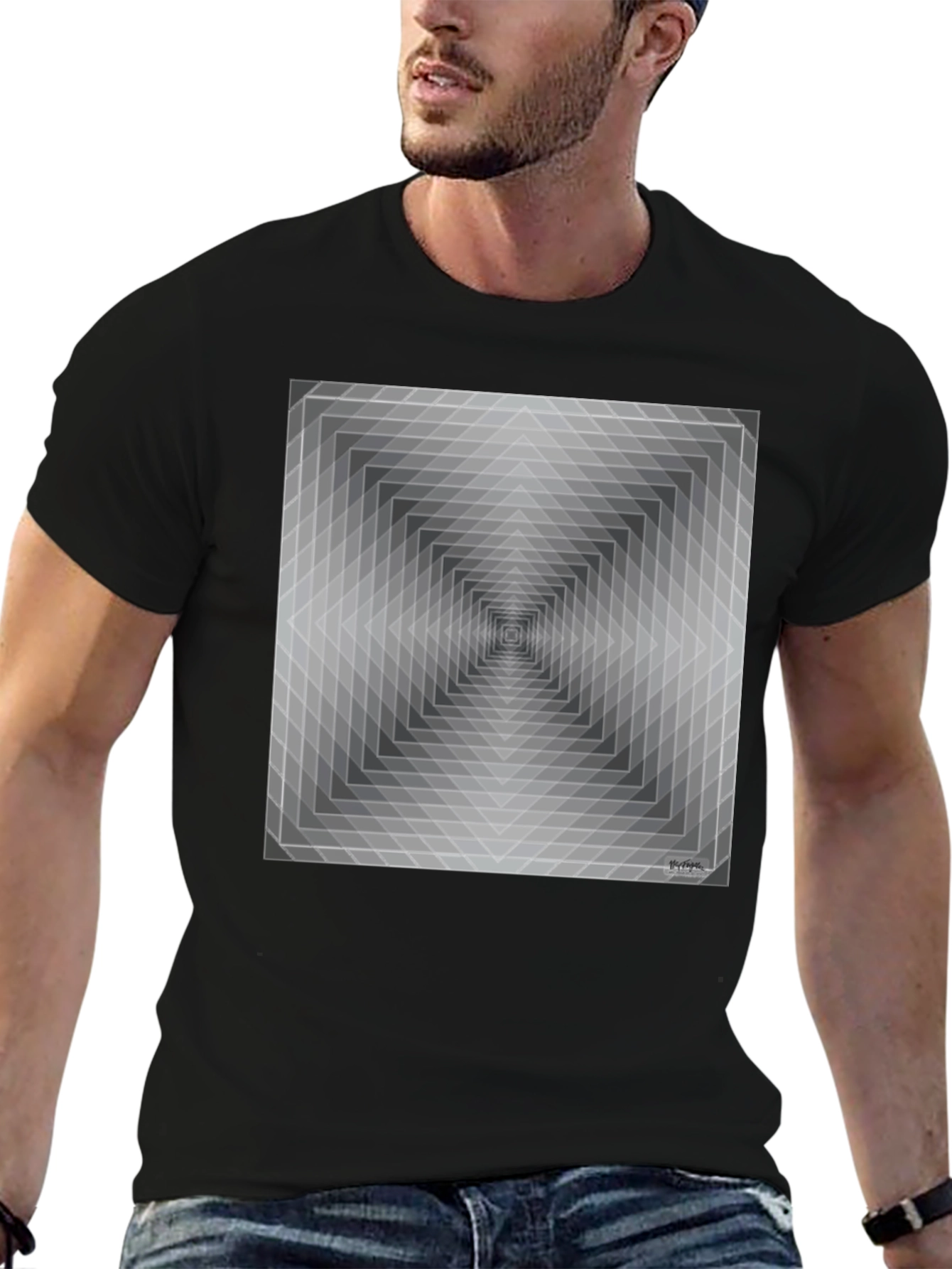 Geometric Illusion T-Shirt - Modern Art Tee