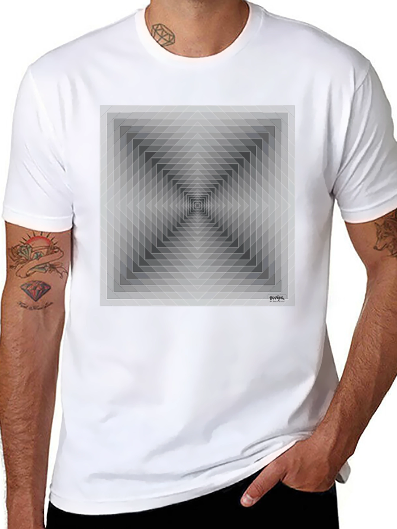 Geometric Illusion T-Shirt - Modern Art Tee