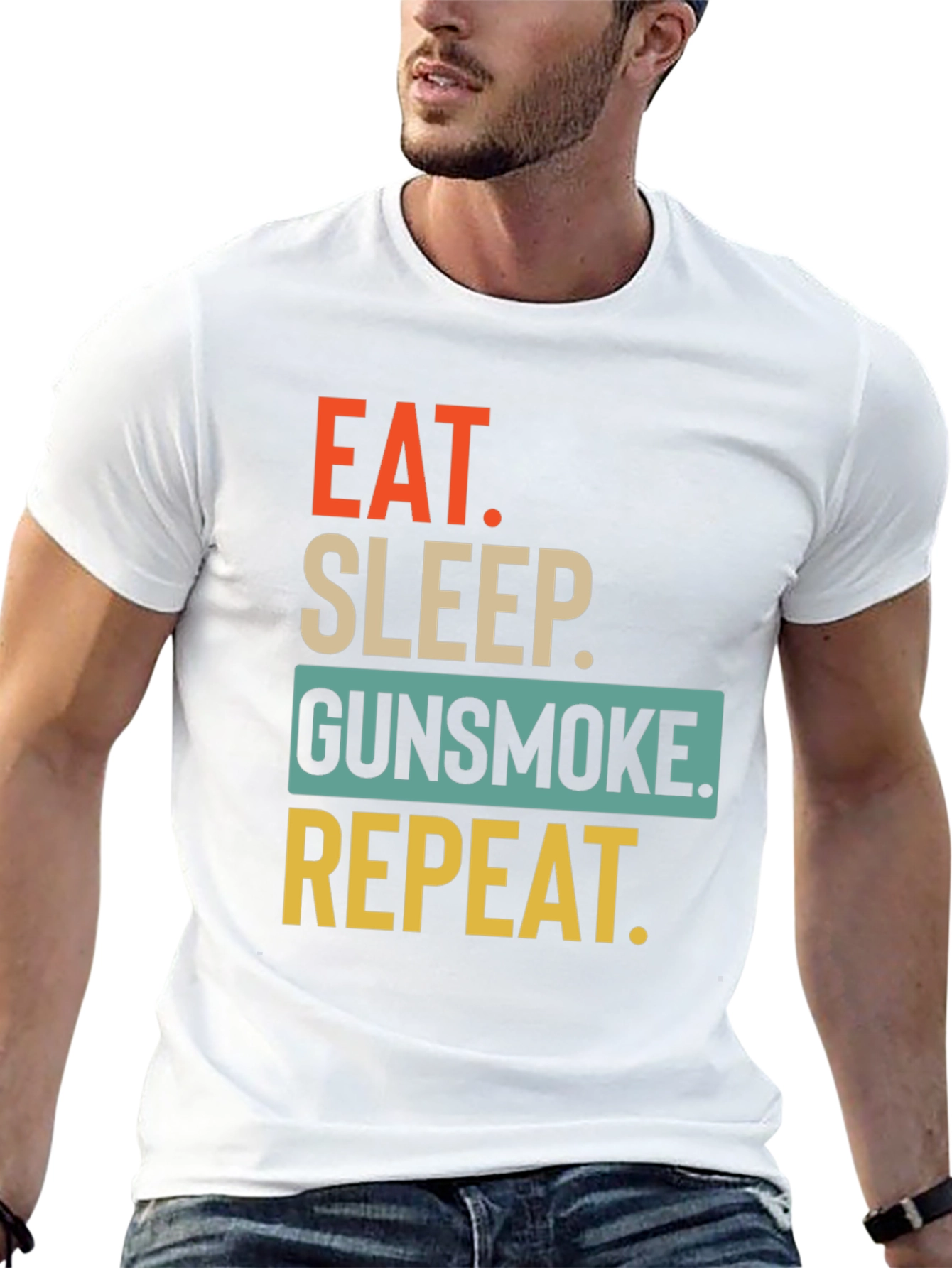 Eat Sleep Gunsmoke Repeat T-Shirt Black
