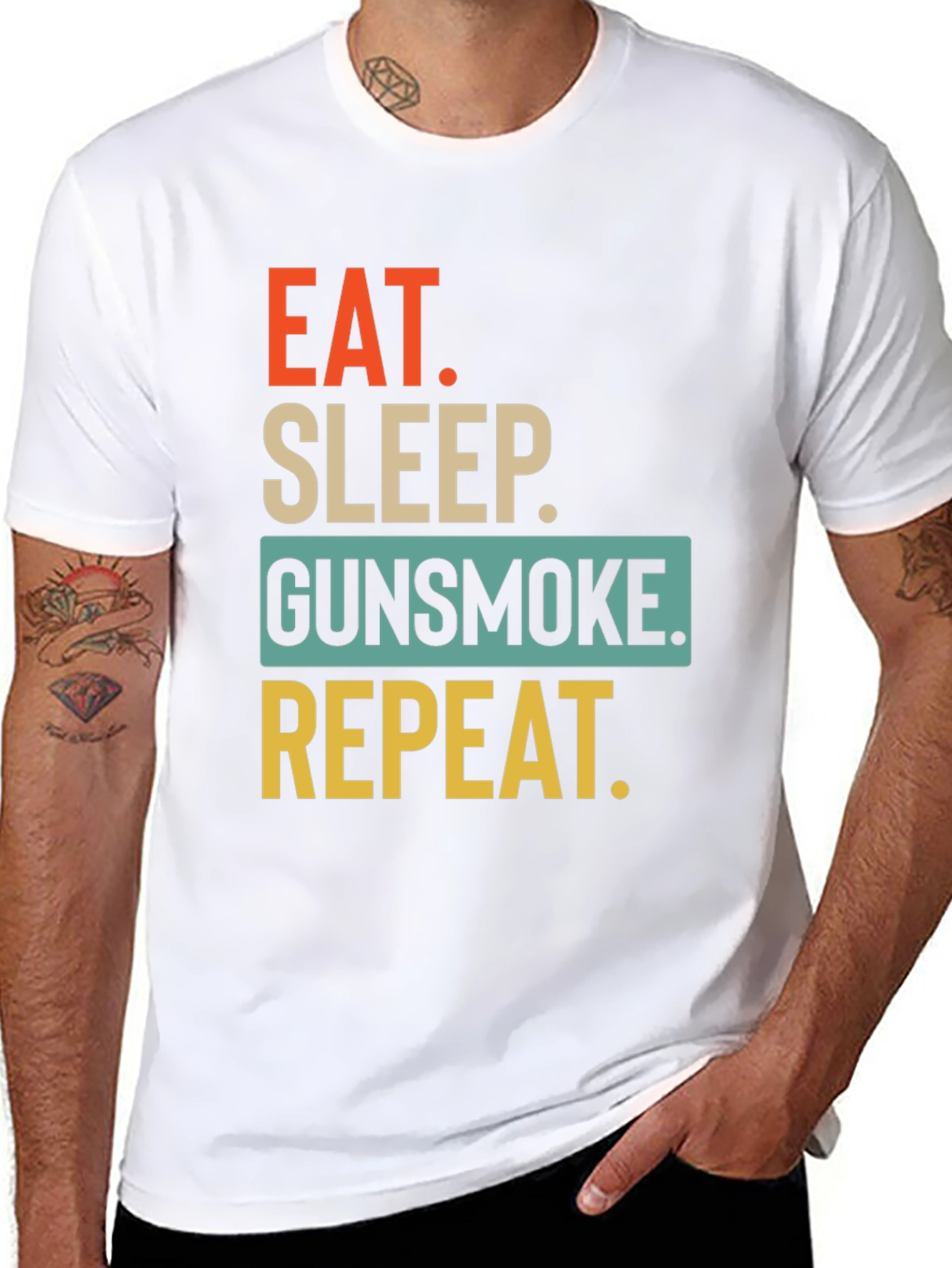 Eat Sleep Gunsmoke Repeat T-Shirt Black