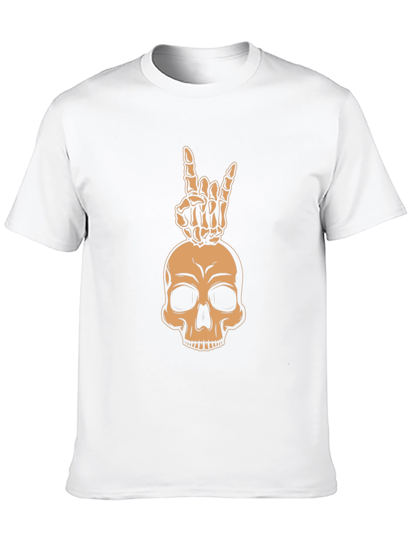 Skull & Hand Sign Graphic Tee - Rock On!