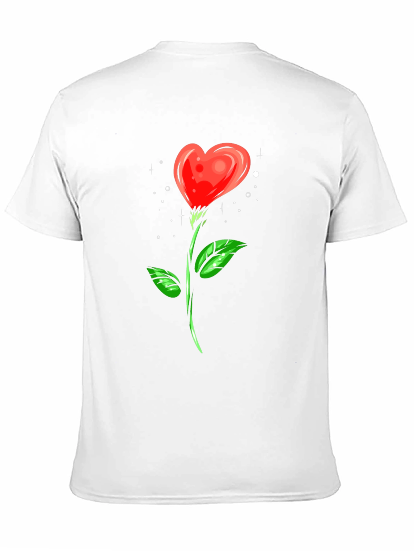 Heart Rose Graphic Tee - Black Cotton Shirt