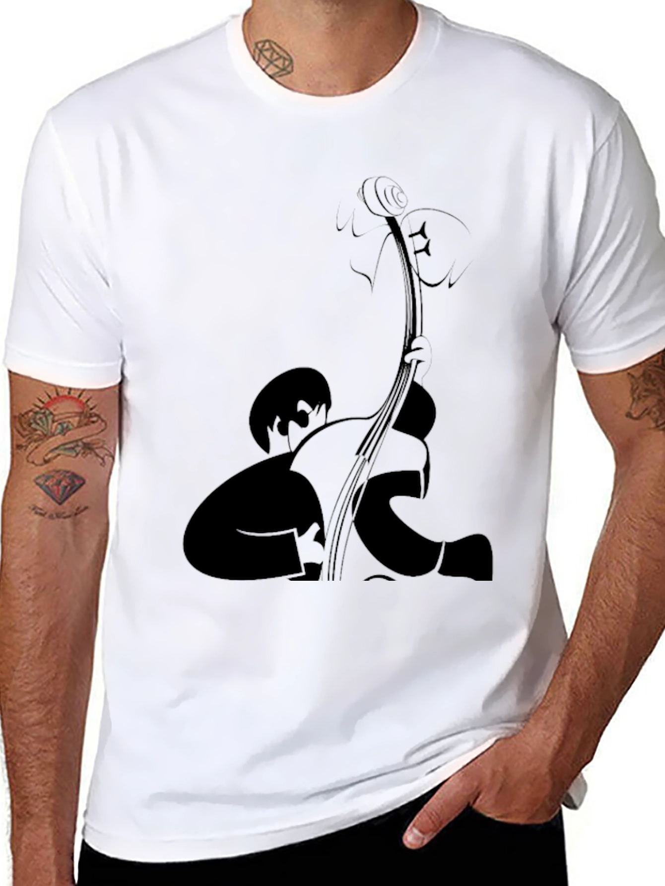 Bass Player Graphic Tee - Black