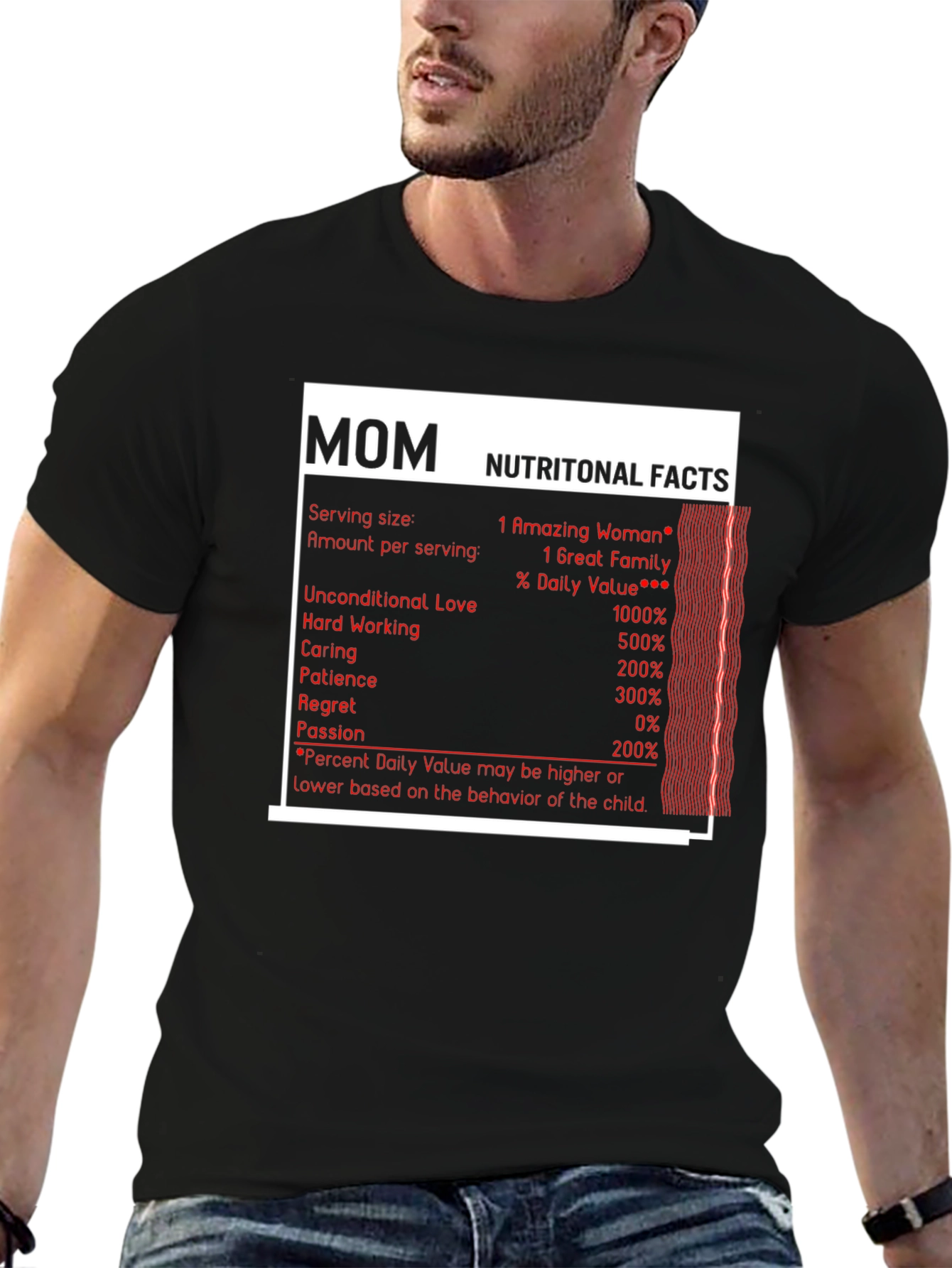 Mom Nutritional Facts Graphic T-Shirt