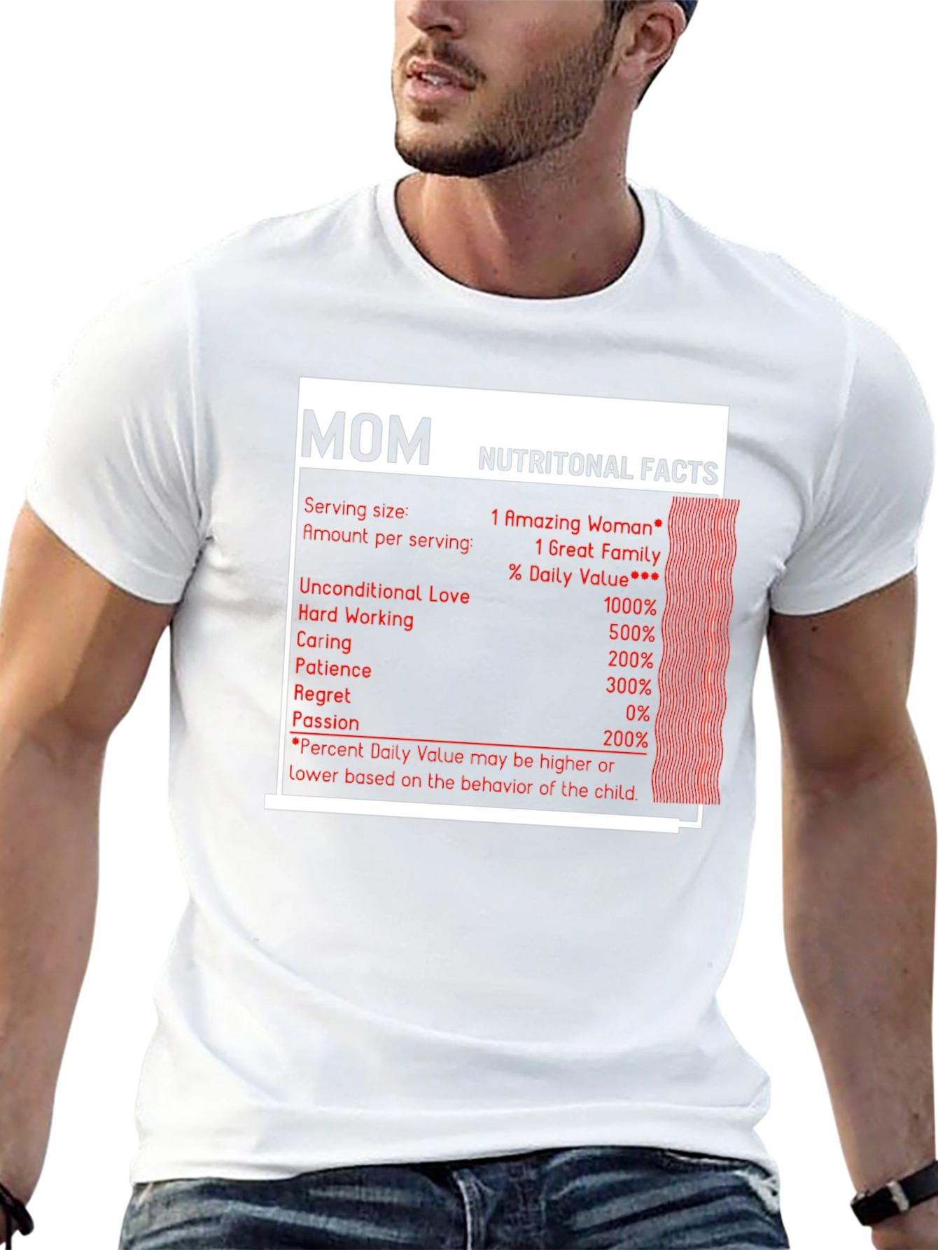 Mom Nutritional Facts Graphic T-Shirt