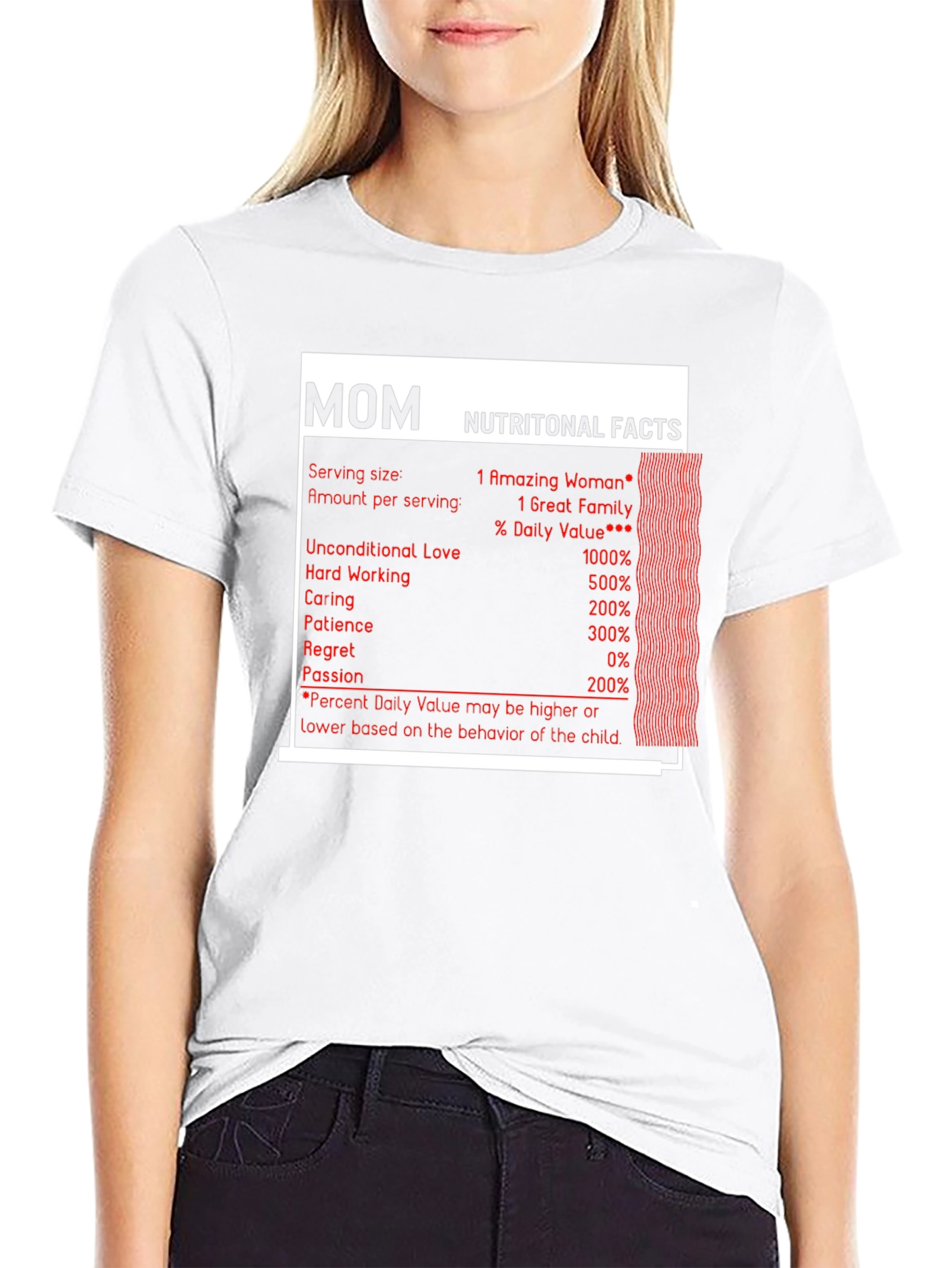 Mom Nutritional Facts Graphic T-Shirt