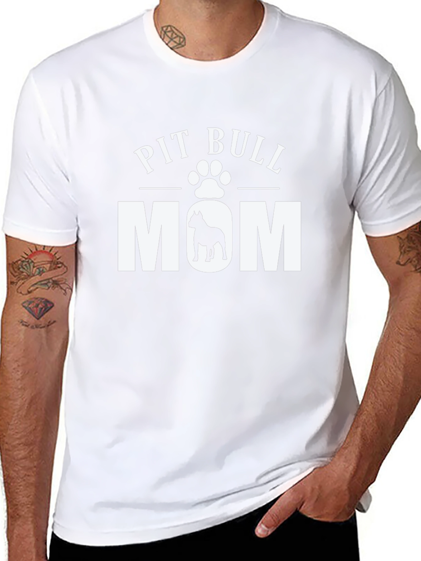 Pit Bull Mom Graphic Tee - Dog Lover Shirt