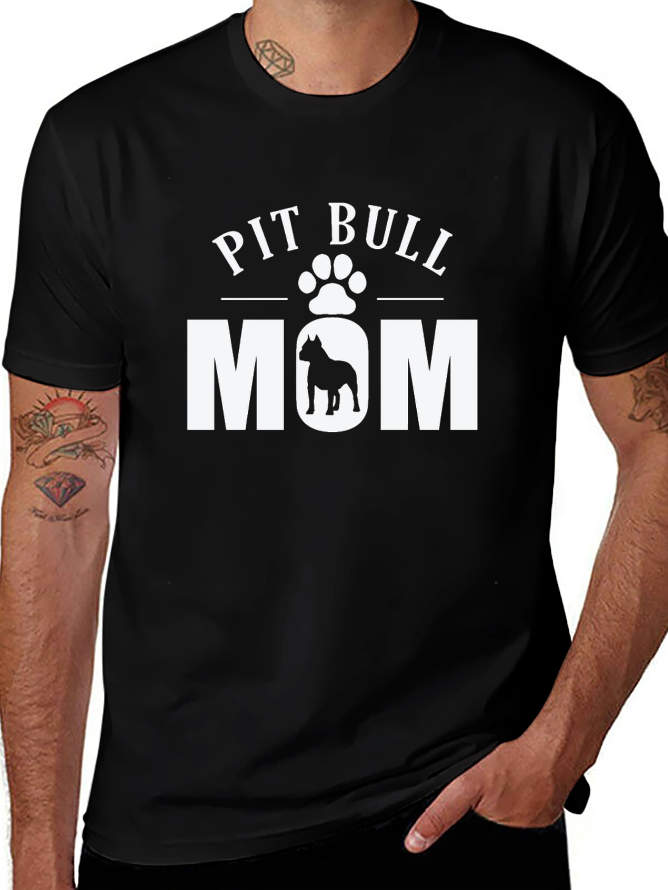 Pit Bull Mom Graphic Tee - Dog Lover Shirt