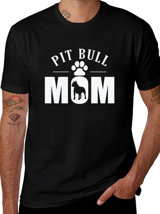 Pit Bull Mom Graphic Tee - Dog Lover Shirt