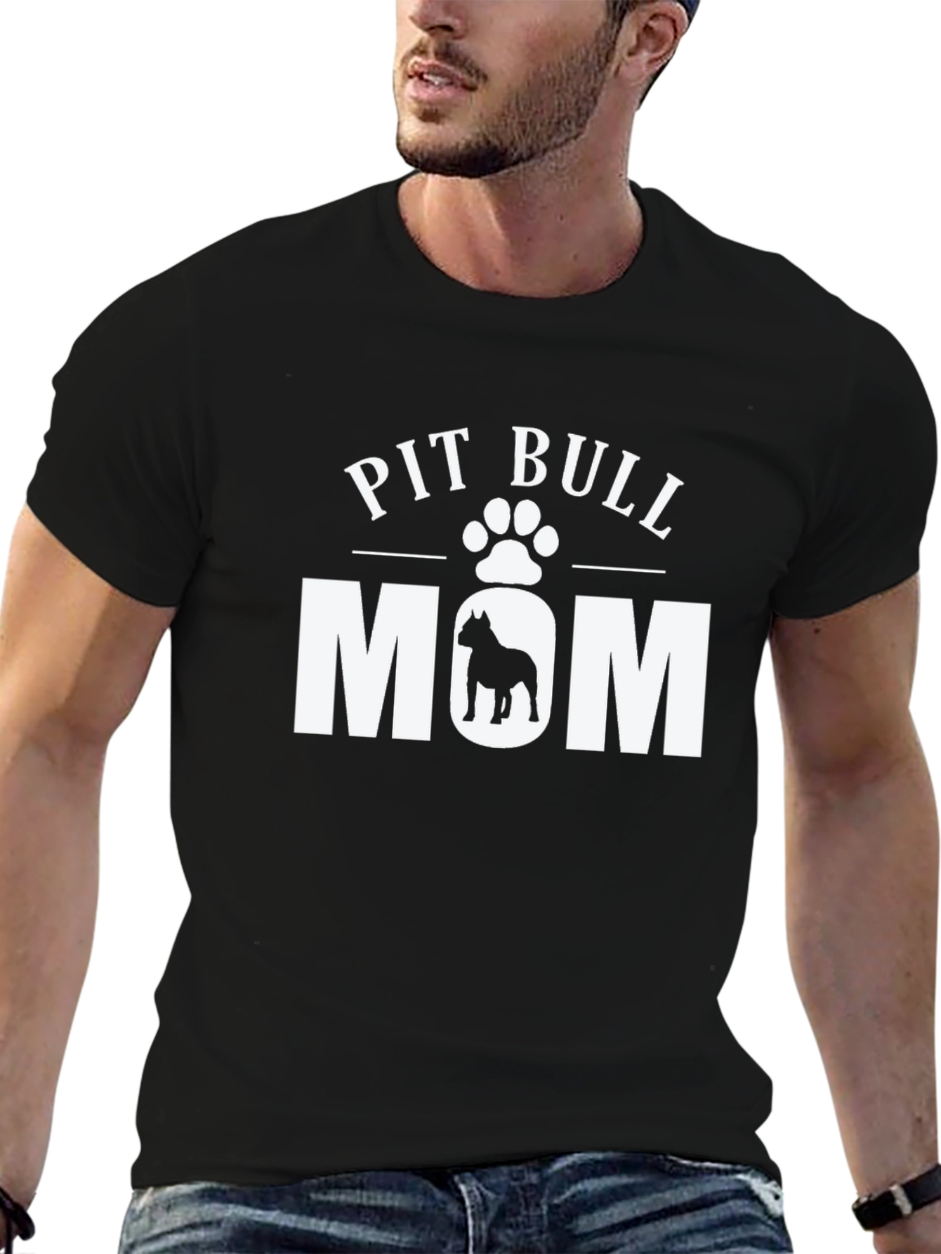 Pit Bull Mom Graphic Tee - Dog Lover Shirt