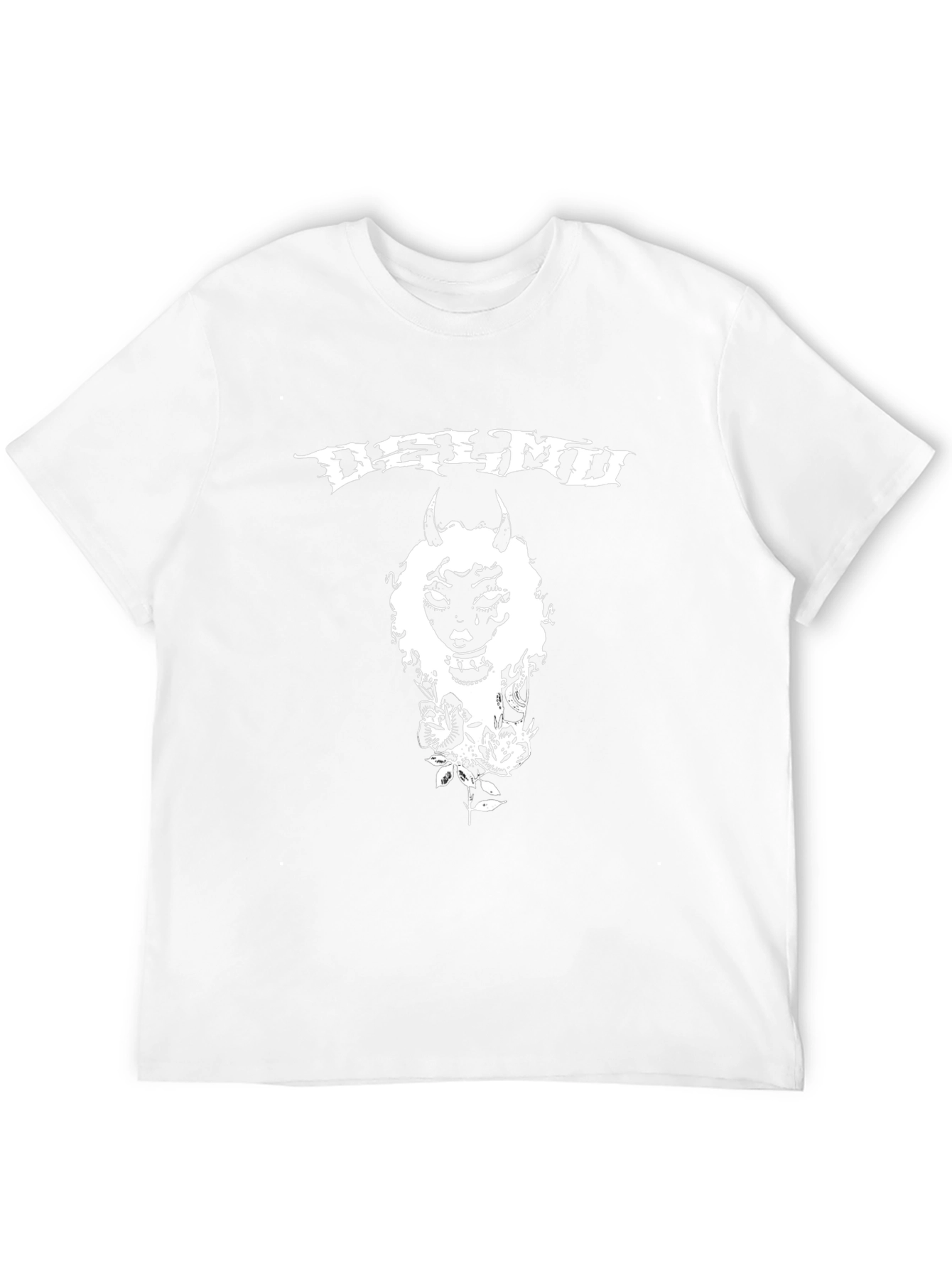 Delmd T-Shirt: Black Graphic Tee with Devilish Design