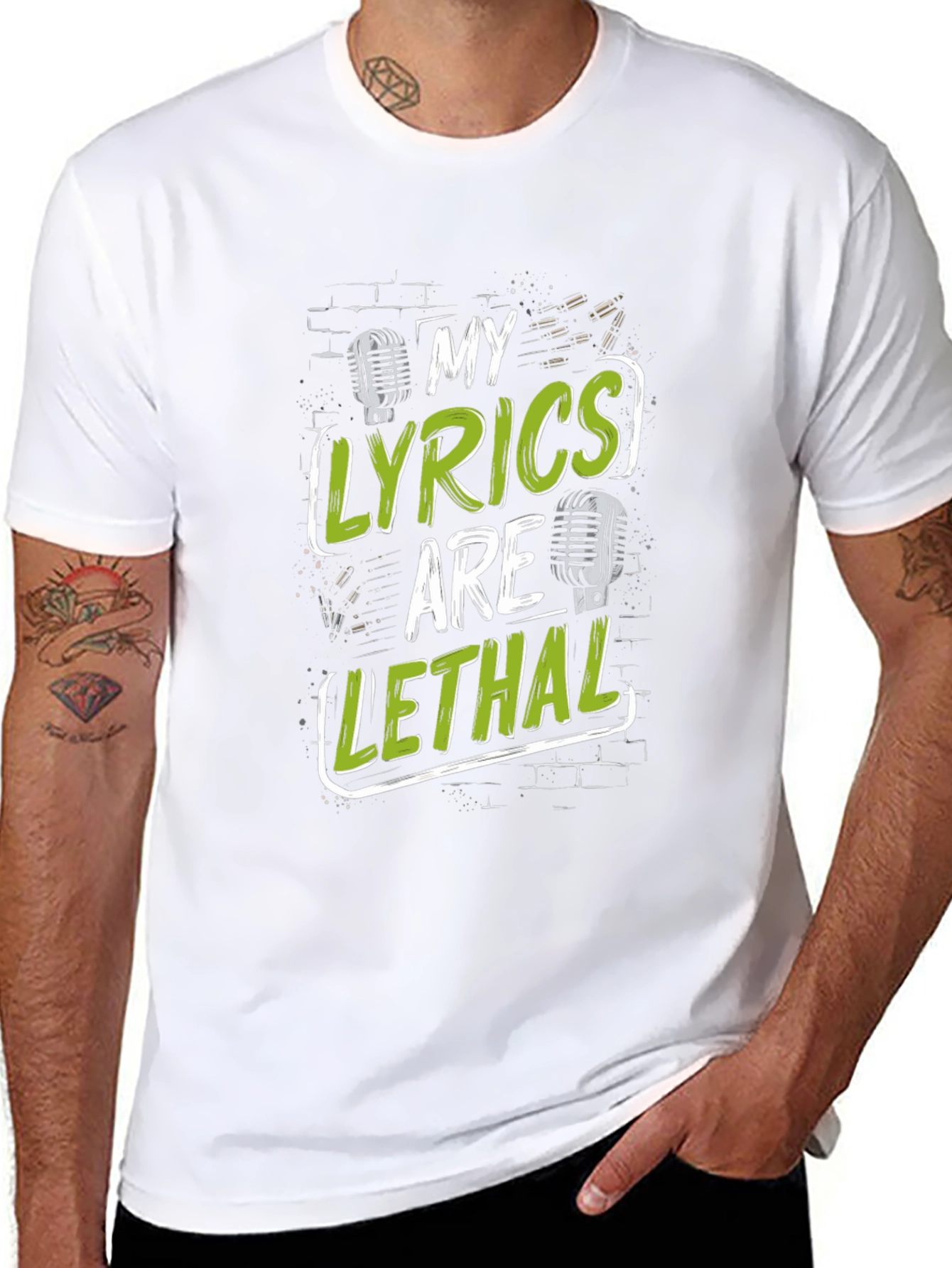 My Lyrics Are Lethal Black Graphic T-Shirt