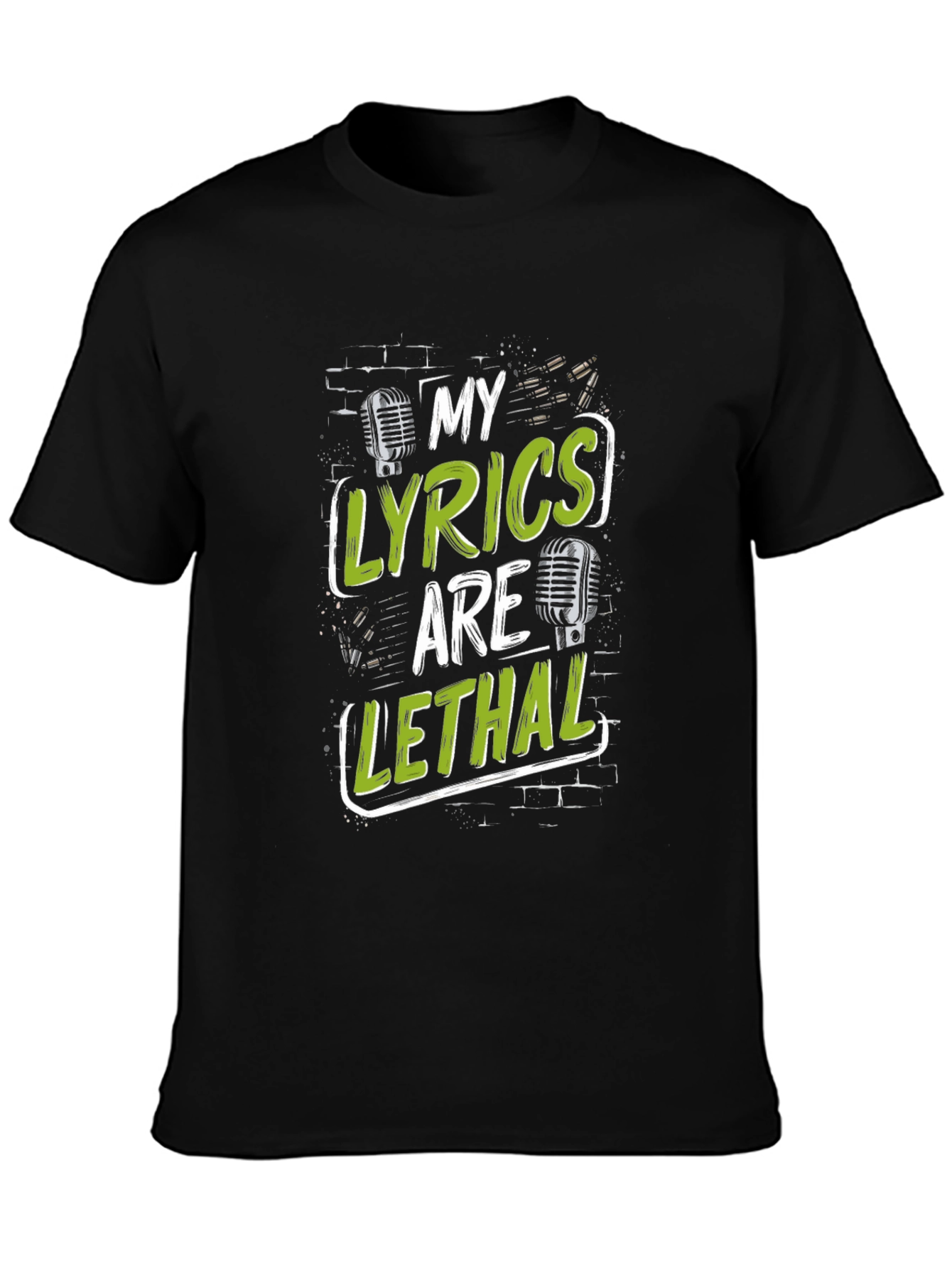 My Lyrics Are Lethal Black Graphic T-Shirt