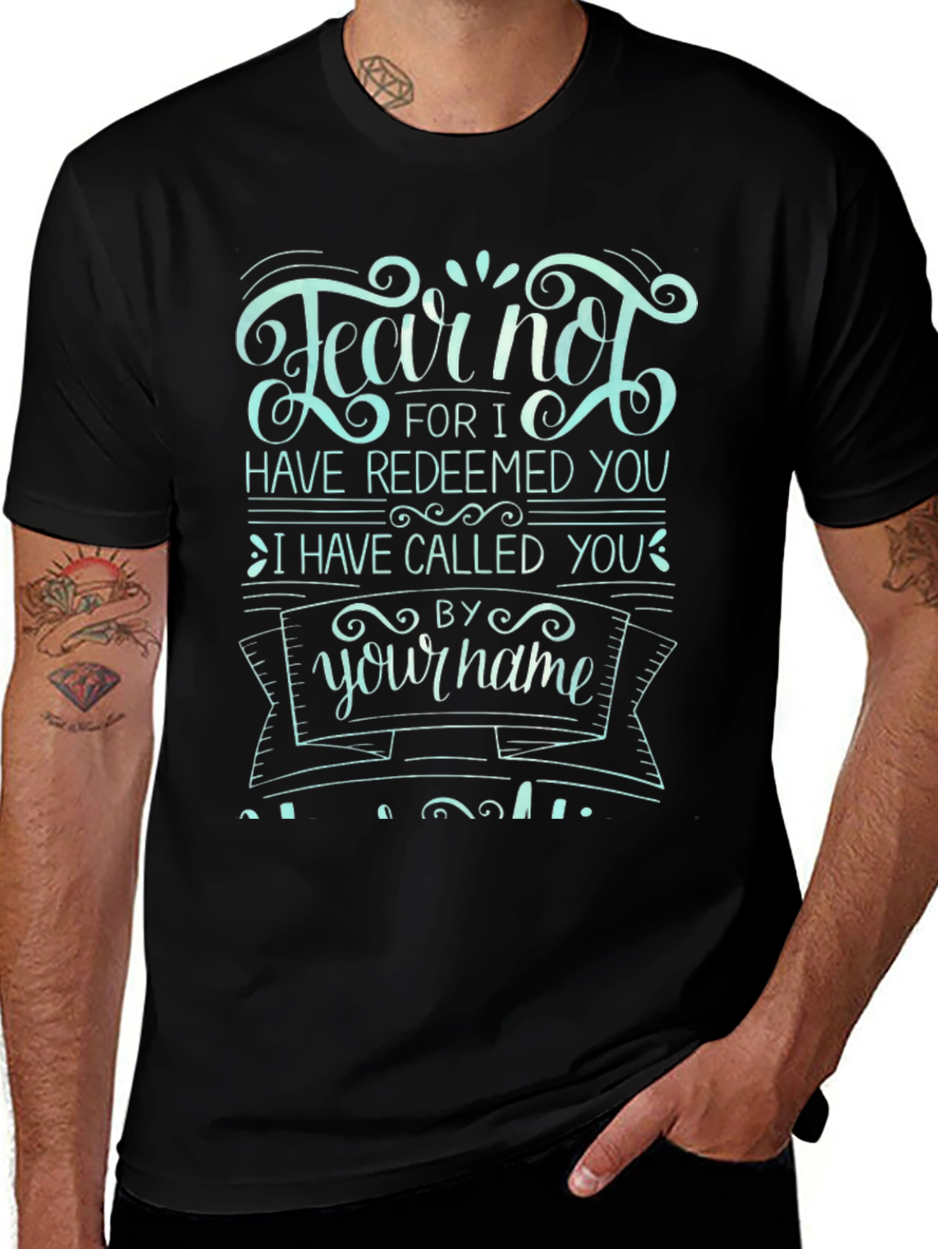 Fear Not Graphic Tee - Black Cotton T-Shirt