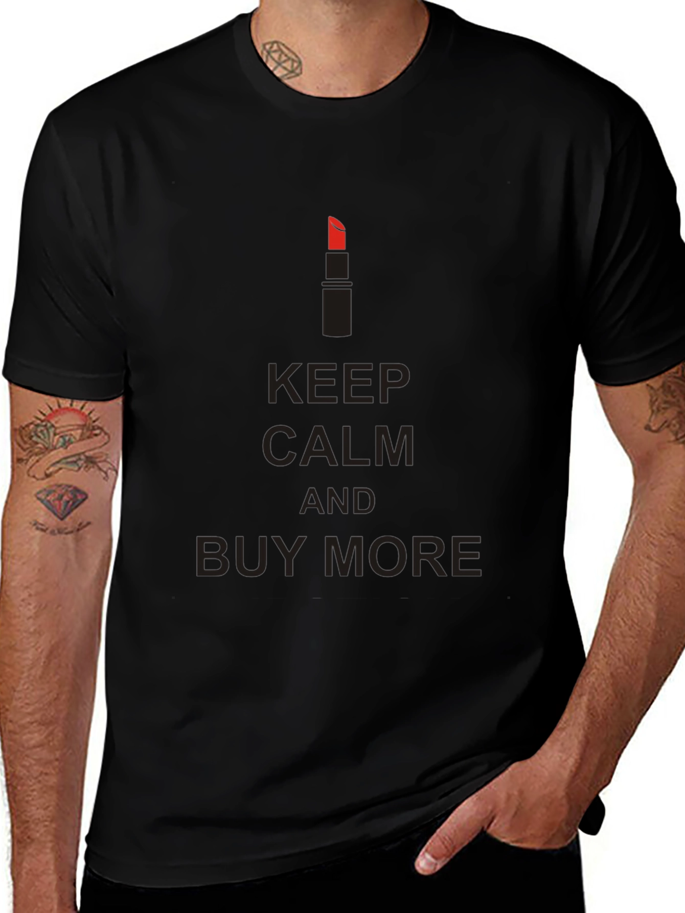 Keep Calm and Buy More Black T-Shirt
