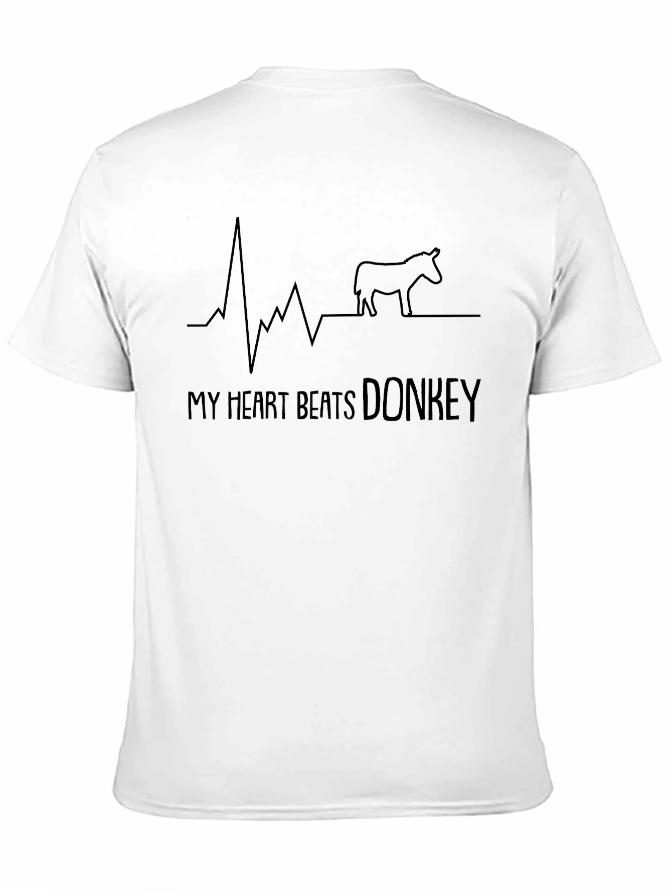 My Heart Beats Donkey Graphic T-Shirt - Black