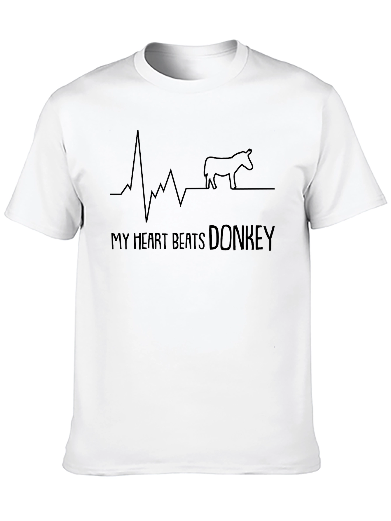 My Heart Beats Donkey Graphic T-Shirt - Black