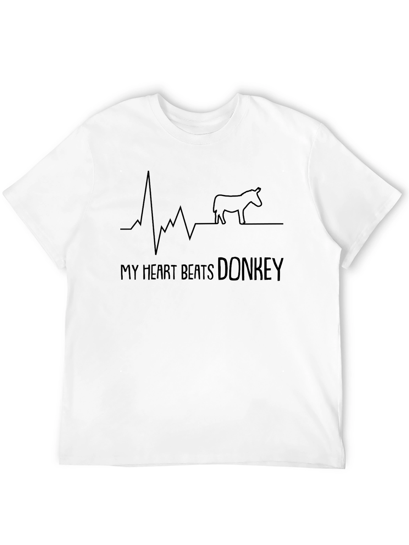 My Heart Beats Donkey Graphic T-Shirt - Black