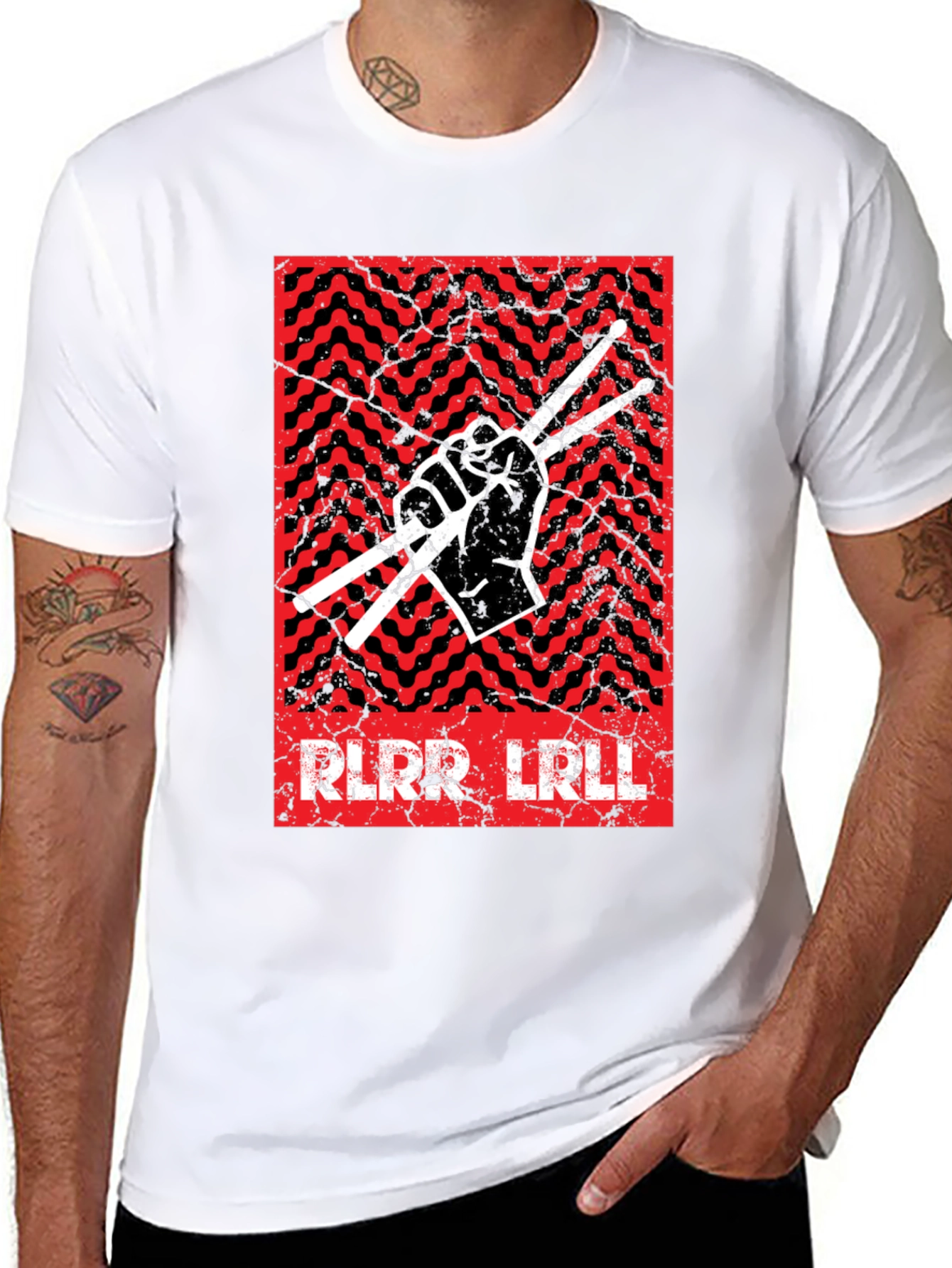 Drummer Graphic Tee - Rock & Roll Hand