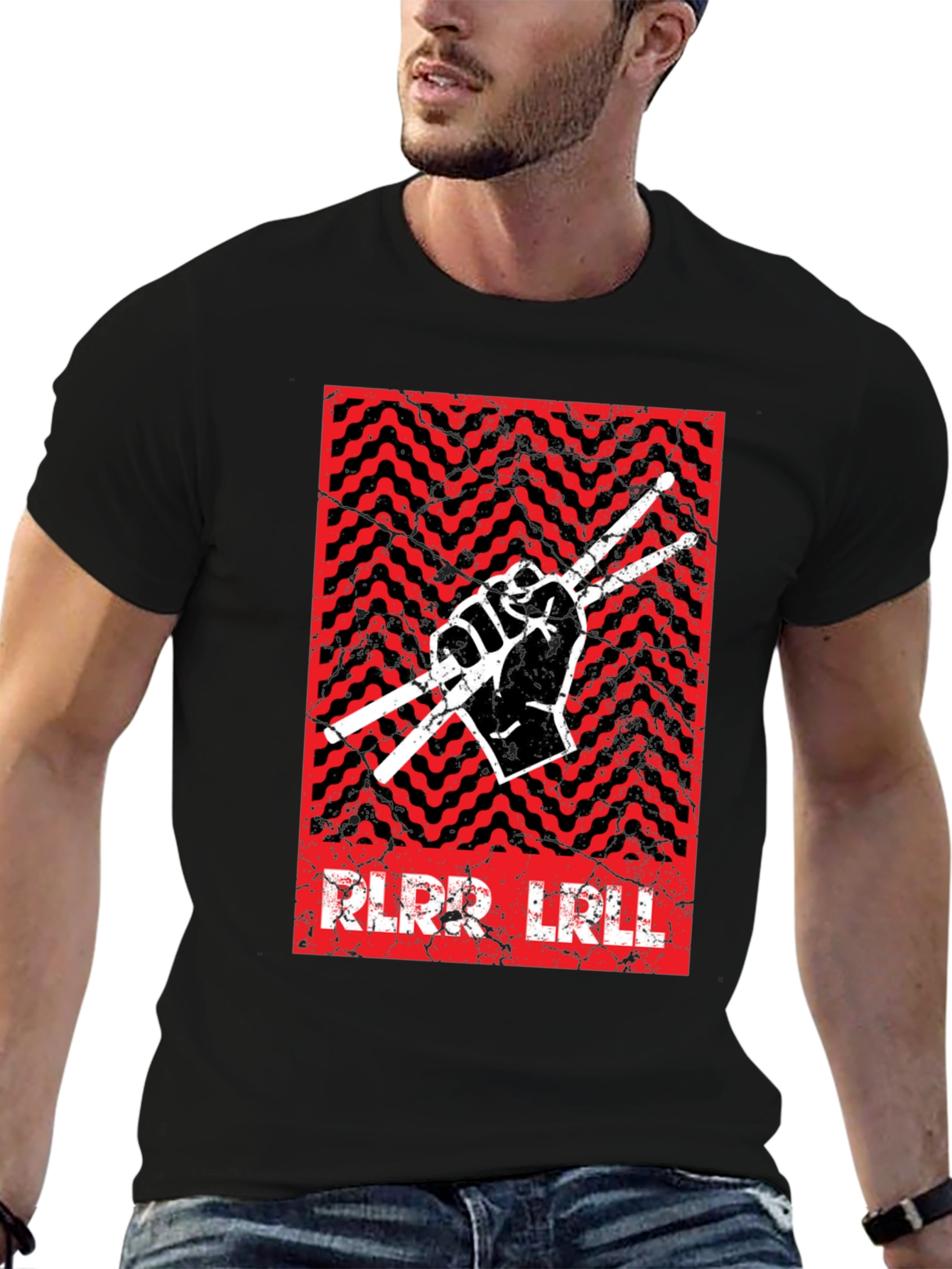 Drummer Graphic Tee - Rock & Roll Hand