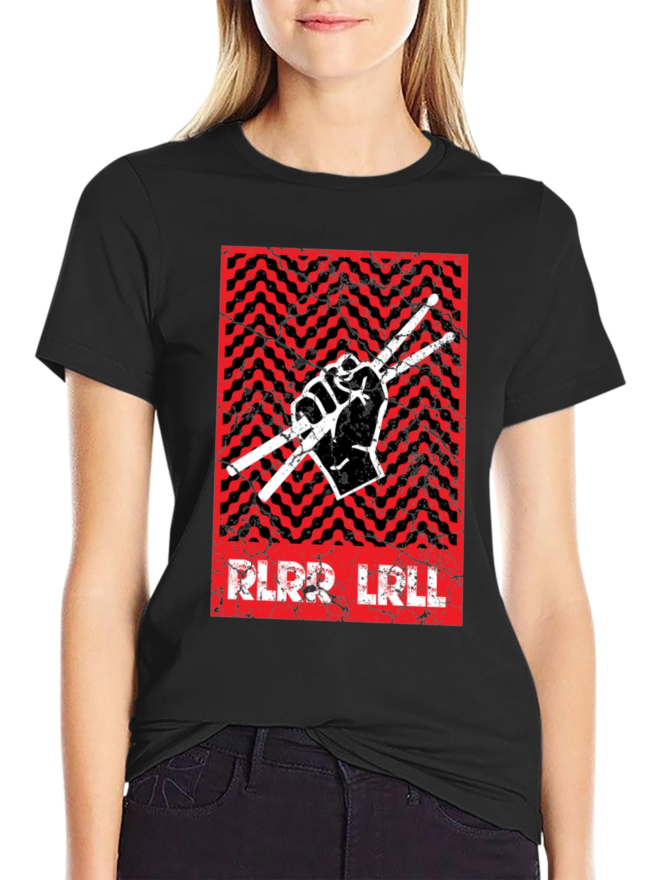 Drummer Graphic Tee - Rock & Roll Hand