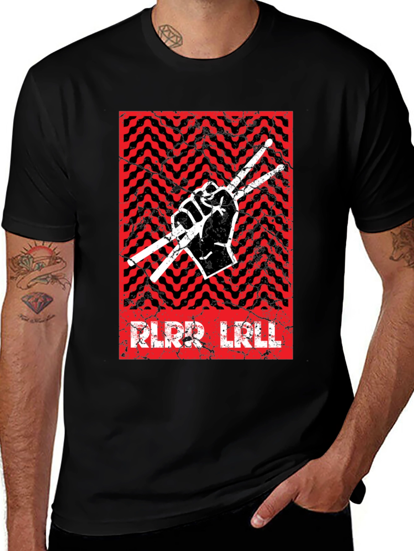 Drummer Graphic Tee - Rock & Roll Hand